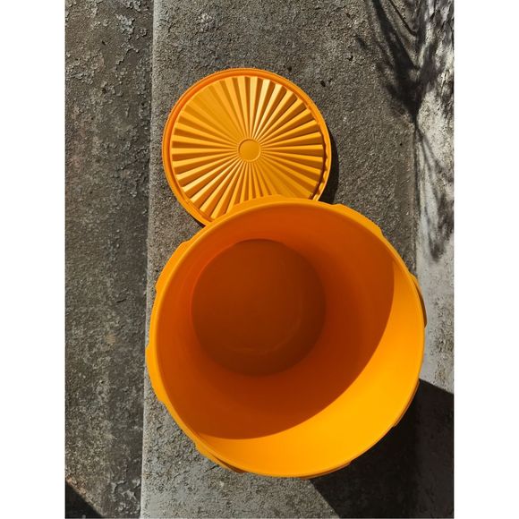 Vintage MCM Tupperware Nesting Canister Set MOD Orange on Orange - Picture 7 of 7